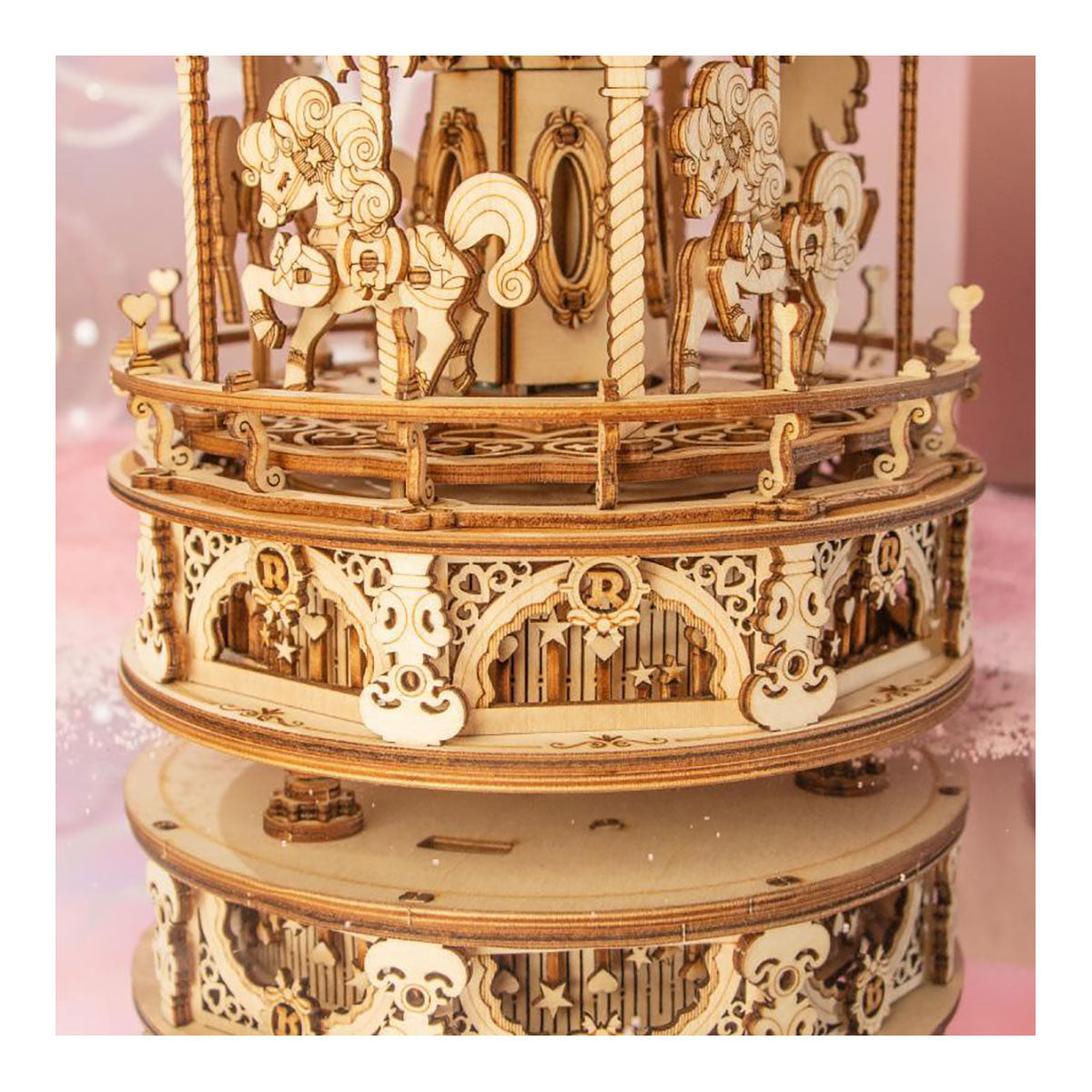 3D-Holzpuzzle Karussell