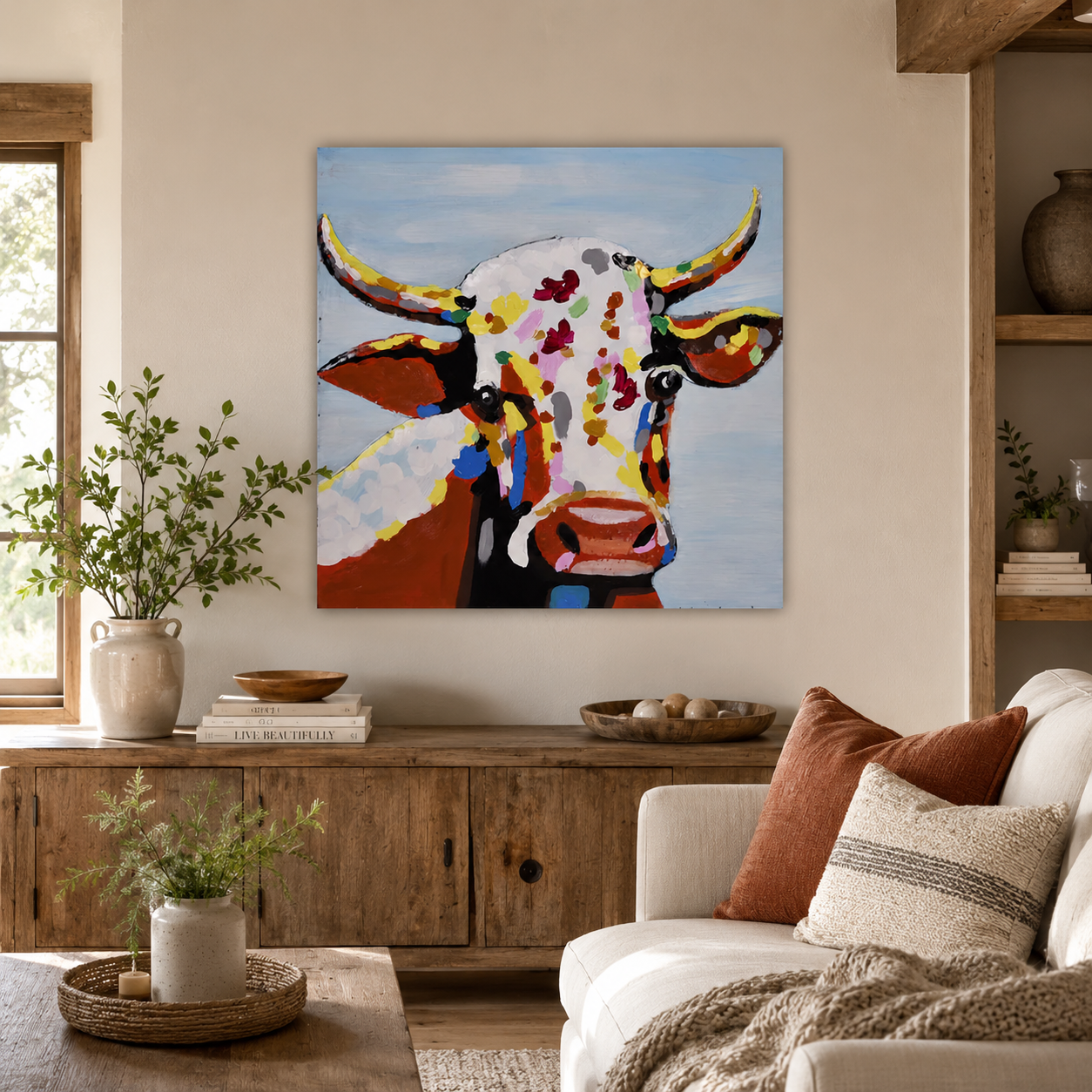 3D Metallbild Kuh