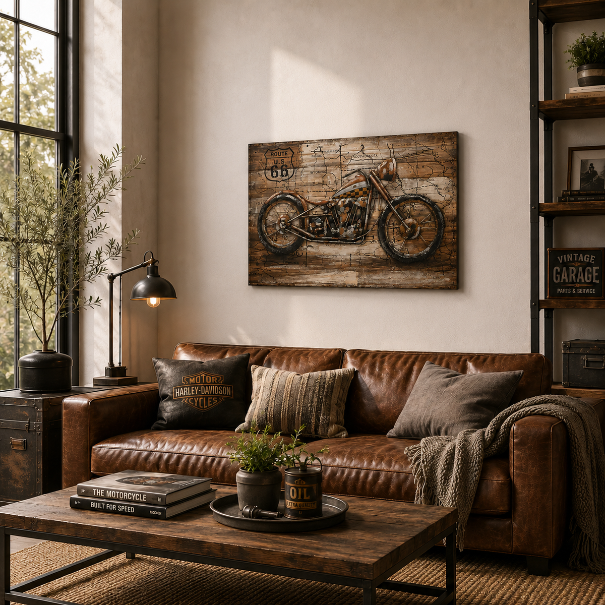 3D Metallbild Motorrad