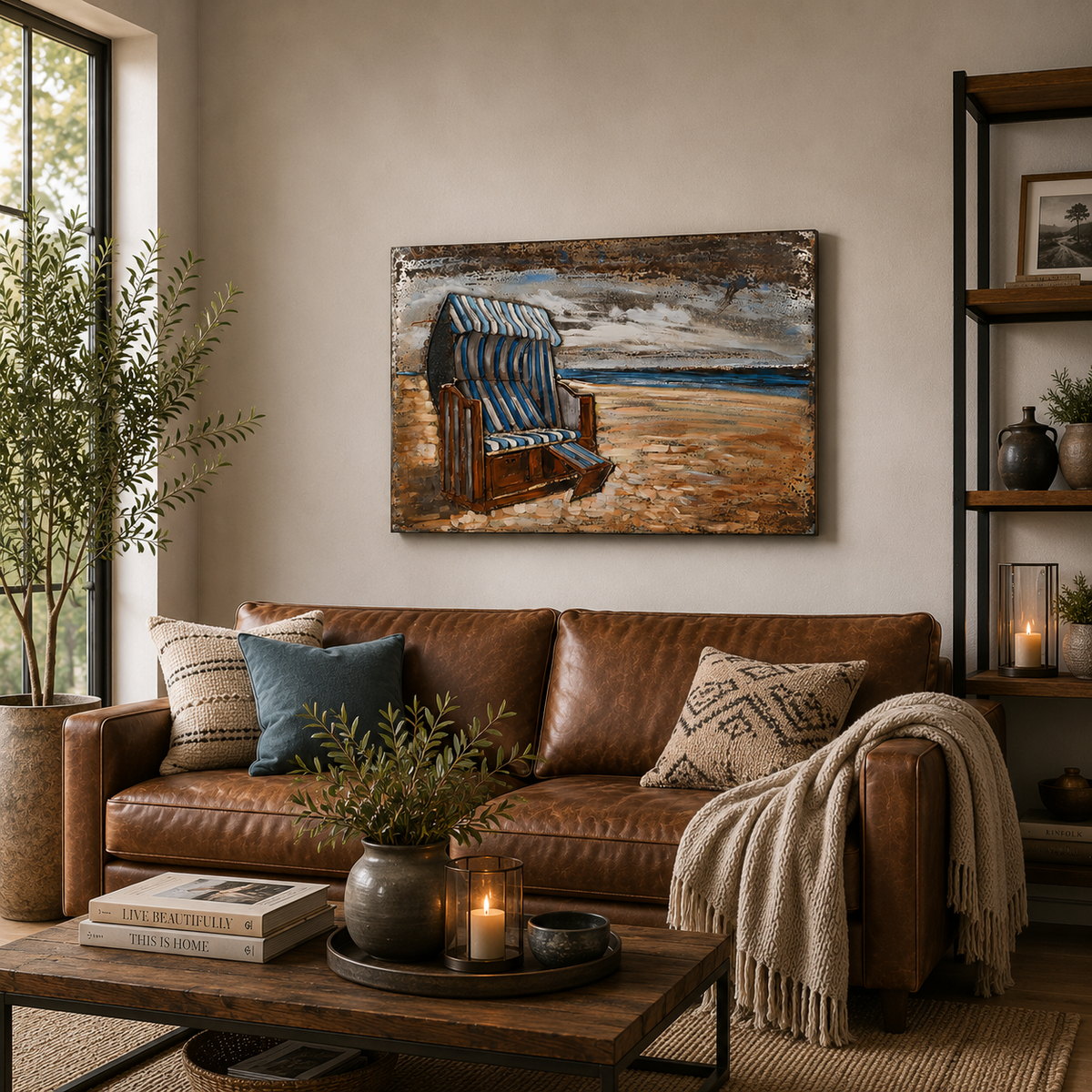 3D Metallbild Strandkorb