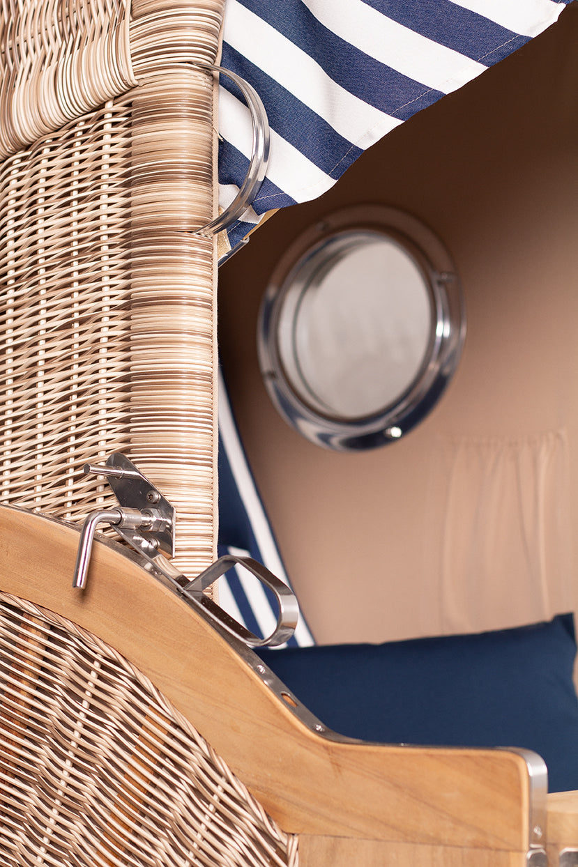 Strandkorb Düne Einsitzer Dessin 518 inkl. Sekt-/Champagnerkühler