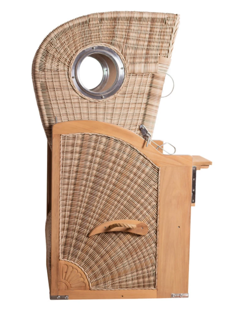 Strandkorb Düne Einsitzer Dessin 500 inkl. Feuerschale IDAHO