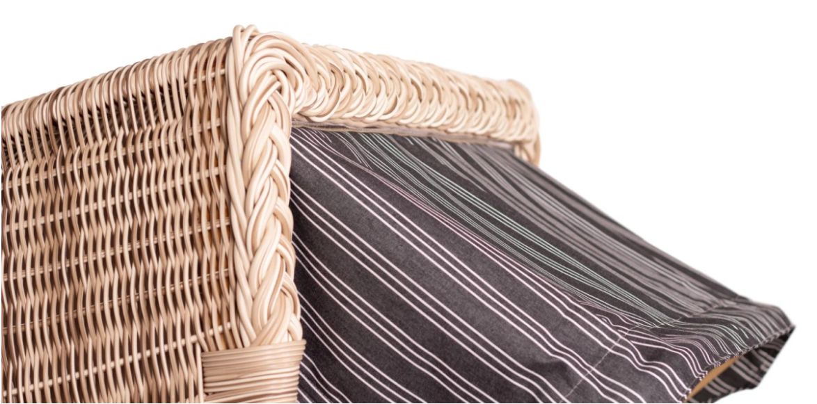 Strandkorb Düne Einsitzer Dessin 500 inkl. Feuerschale IDAHO