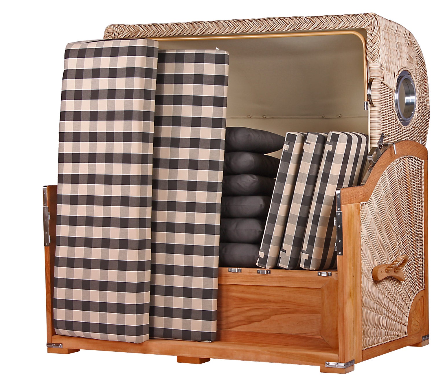 Strandkorb Baltikum XXL Dessin 505 inkl. Feuerschale IDAHO