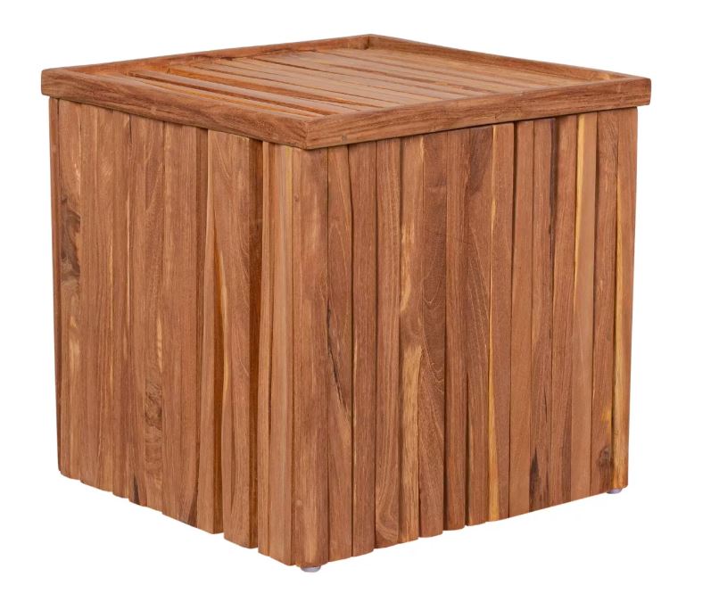 Teakholz Hockerbox Oxford inkl. Kissenauflage