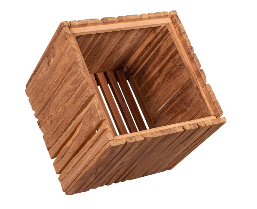 Teakholz Hockerbox Oxford inkl. Kissenauflage