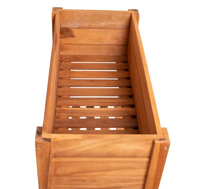 Teakholz Hochbeet mit Ablagefläche