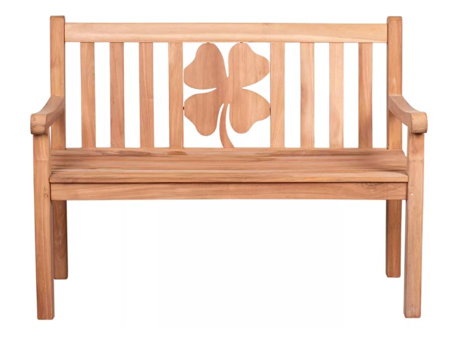 Teakholz Gartenbank Kleeblatt 120 cm