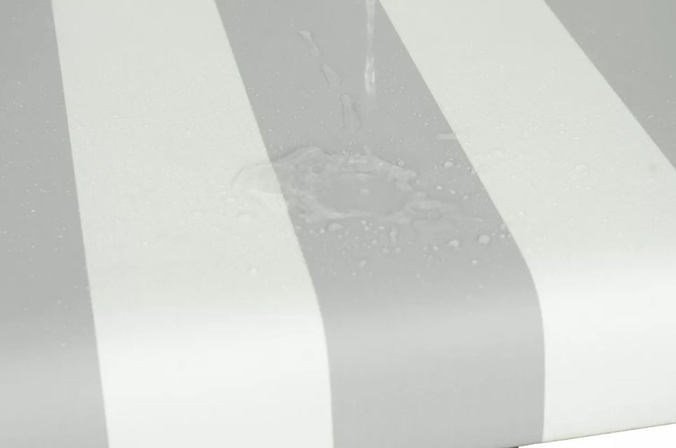 Strandkorb deVries Profi Ostsee Fehmarn grau/weiß inkl. Sekt-/Champagnerkühler