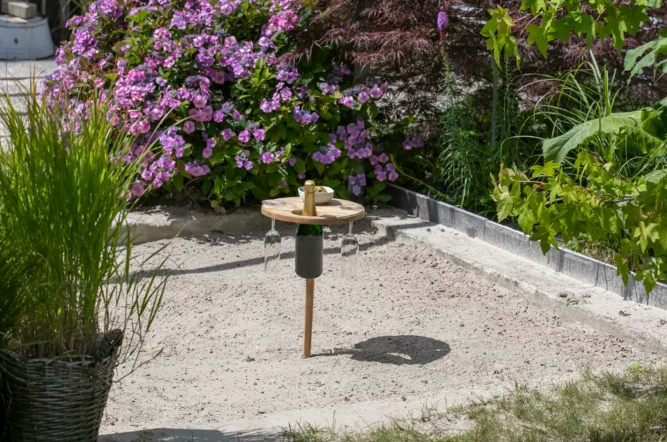 Getränkehalter Poole Teak für Gläser und Flaschen