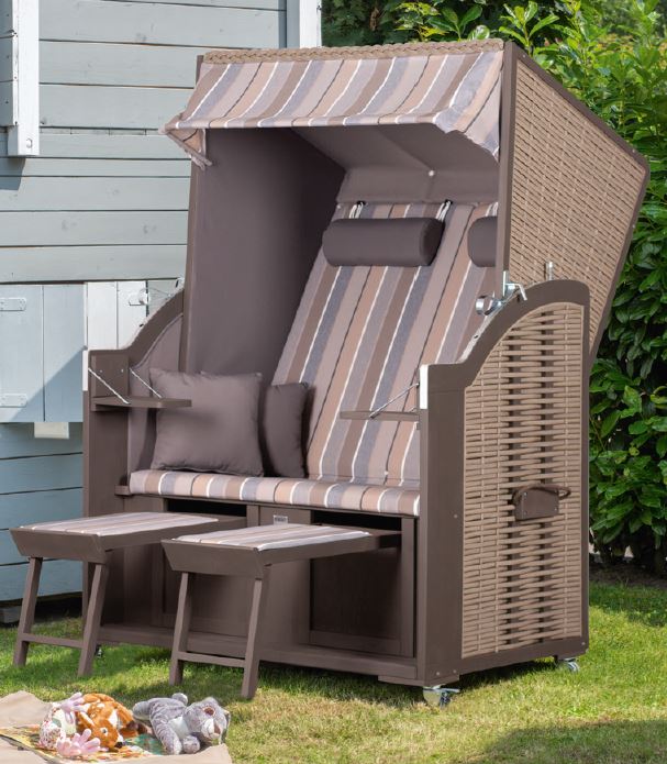 Strandkorb Langeoog (Dessin 403) inkl. Sekt-/Champagnerkühler