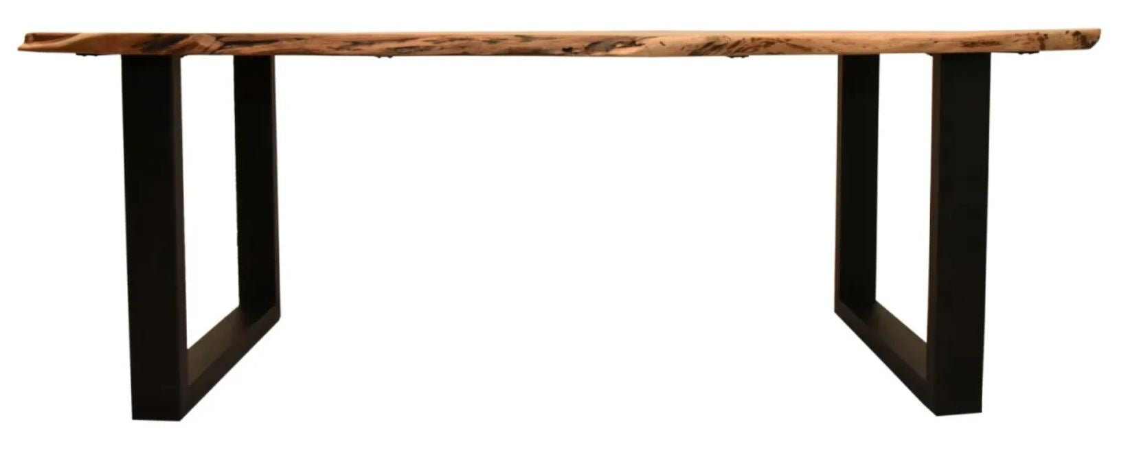 Baumkantentisch Catania Akazie U-Form Gestell (200 x 100 cm)