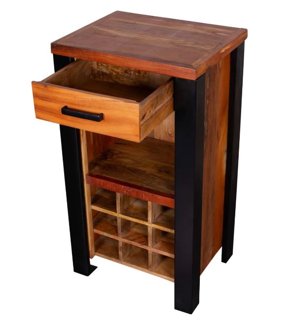 Weinkommode Venosa Oldwood Mangoholz (56 cm)