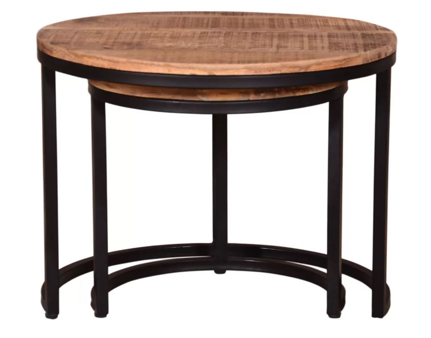 Couchtisch Fermo Mangoholz natur (2er Set)