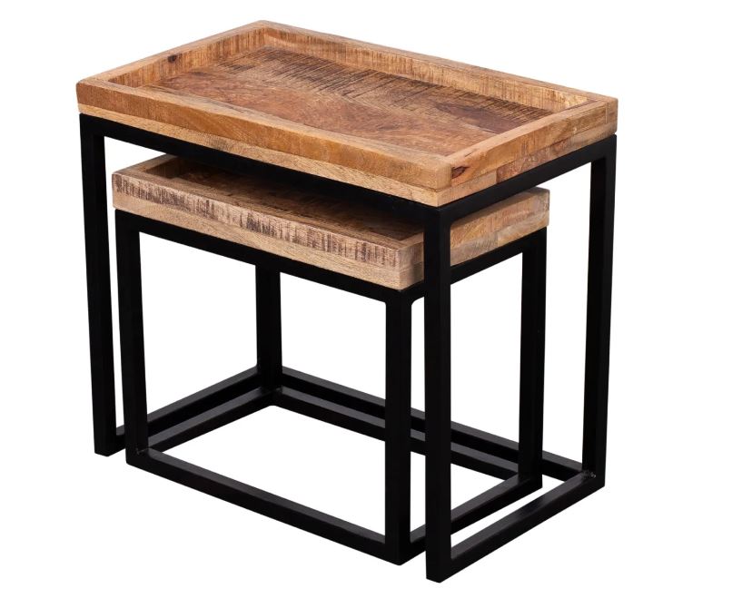 Couchtisch Lecce Mangoholz natur (2er Set)