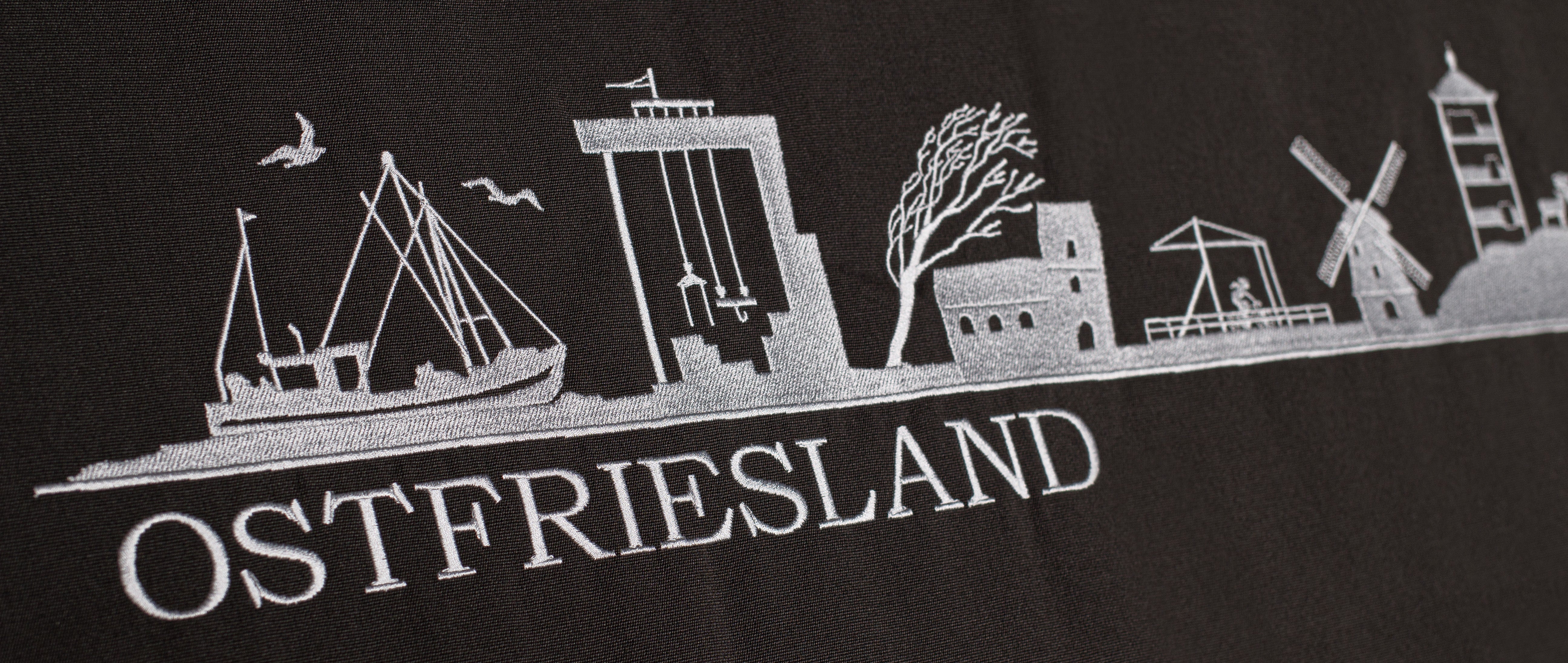 Strandkorb Düne Teak Skyline Ostfriesland inkl. Sekt-/Champagnerkühler