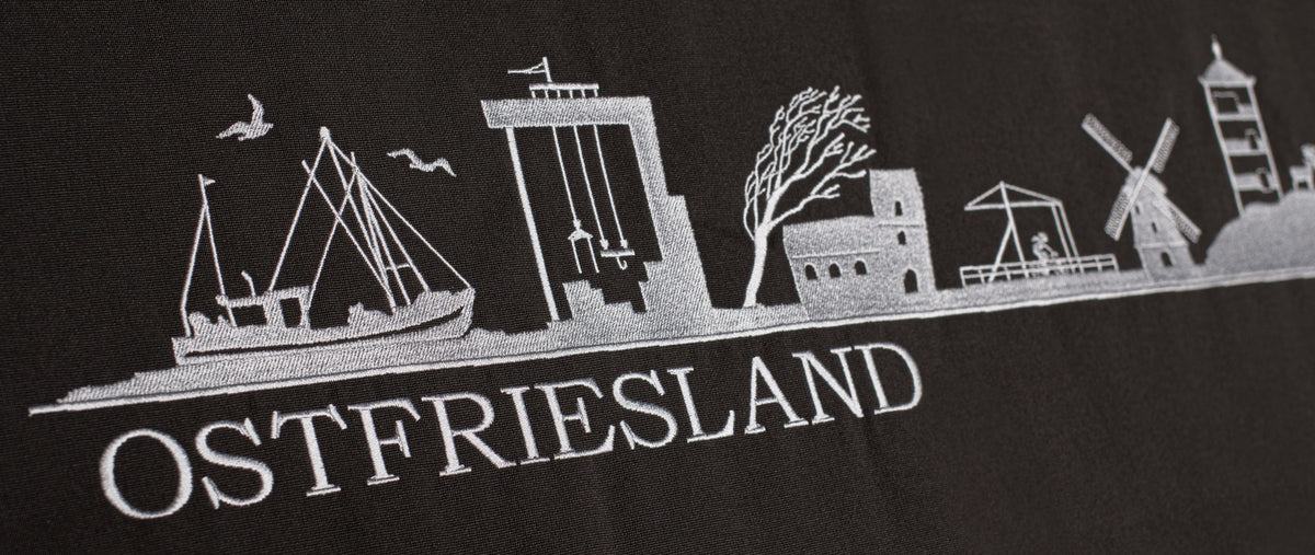 Strandkorb Düne Teak Skyline Ostfriesland inkl. Sekt-/Champagnerkühler