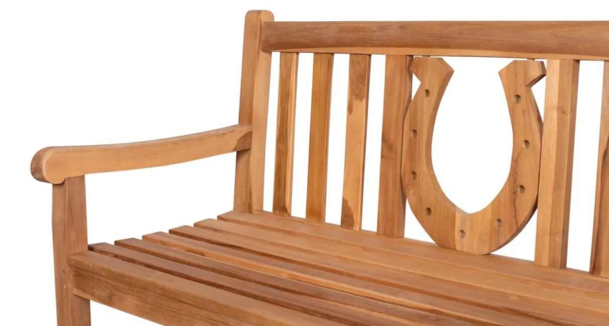 Teakholz Gartenbank Hufeisen 120 cm