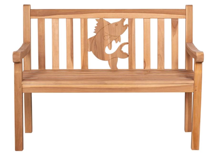 Teakholz Gartenbank Fisch 120 cm