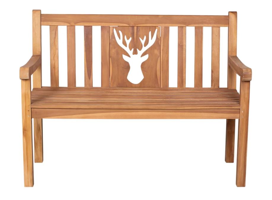 Teakholz Gartenbank Woodie Hirsch 120 cm