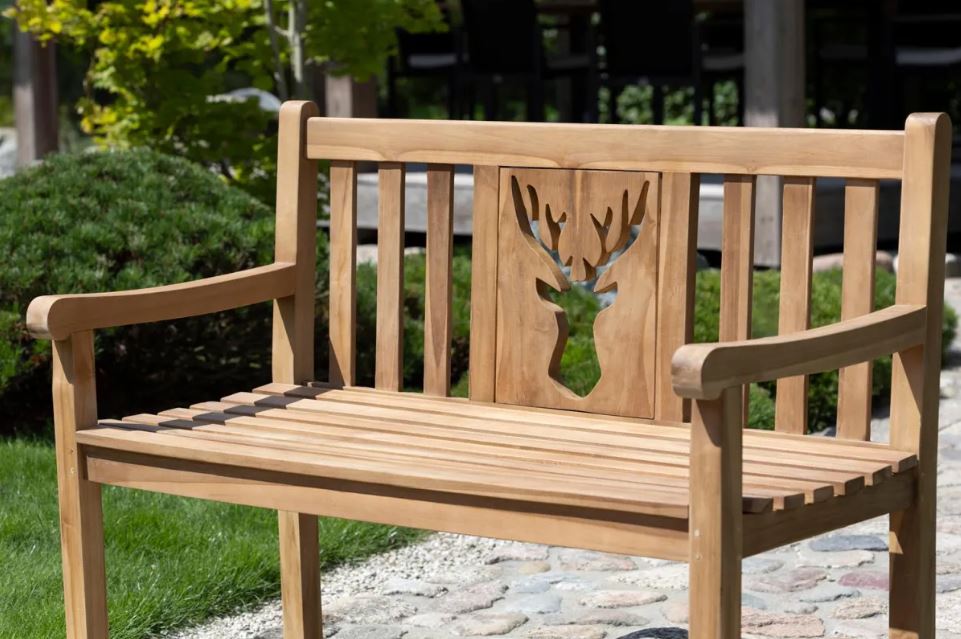 Teakholz Gartenbank Woodie Hirsch 120 cm