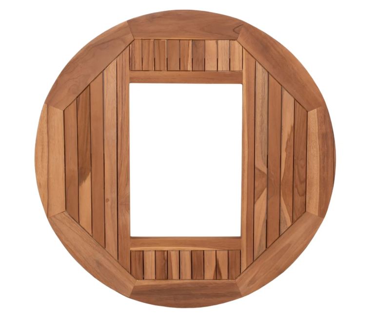 Teakholz Bierkistenaufsatz mit Klappe (ø 70 cm)