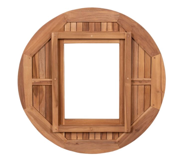 Teakholz Bierkistenaufsatz mit Klappe (ø 70 cm)