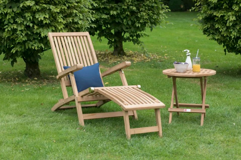 Teakholz Gartenliegestuhl Yacht