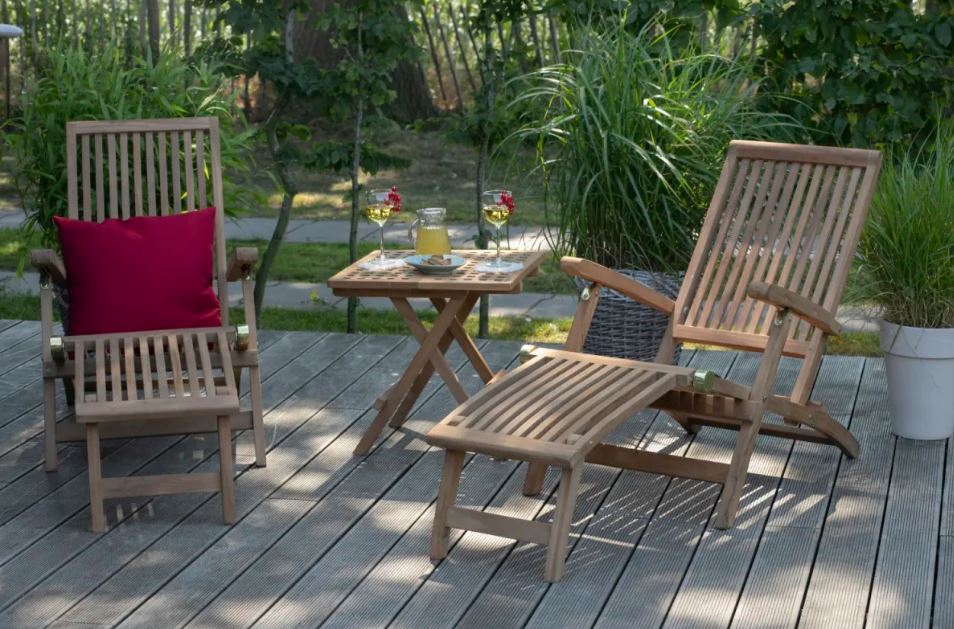 Teakholz Gartenliegestuhl Yacht