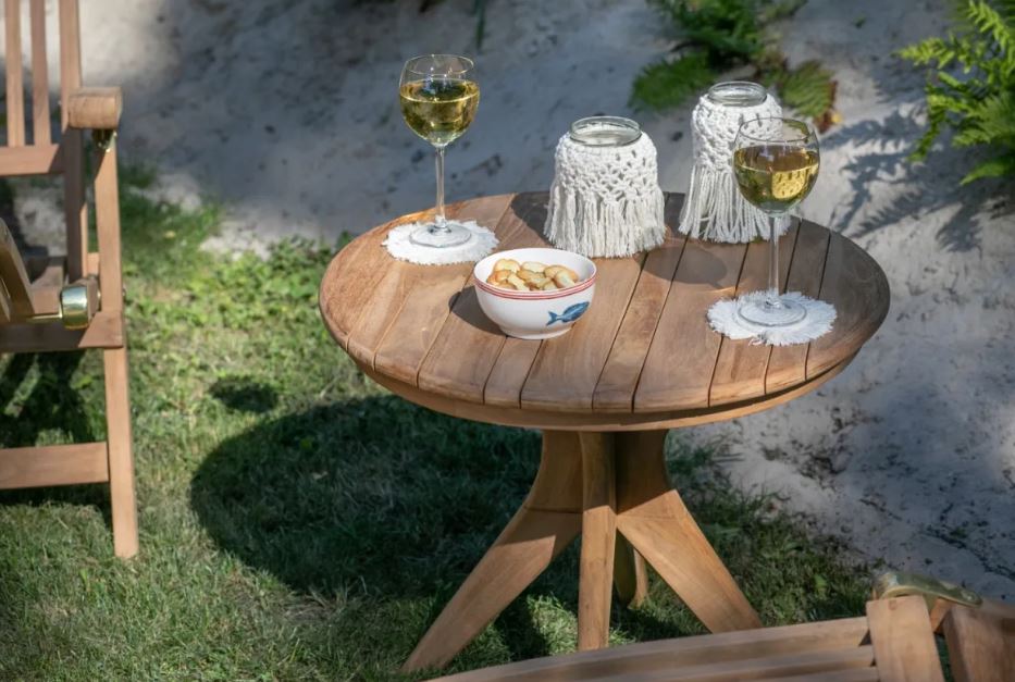 Gartenmöbelgruppe Liegestuhl Yacht und Teaktisch Burton