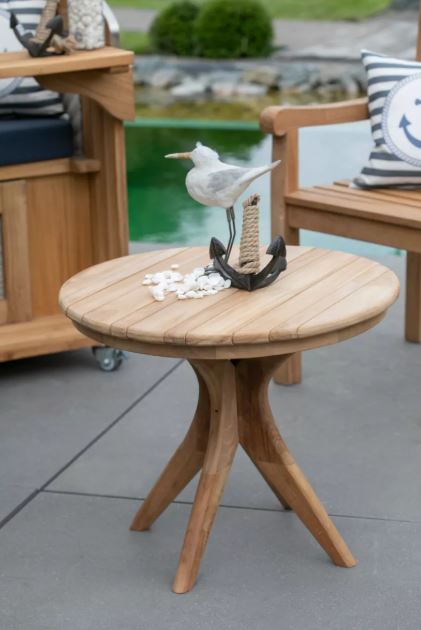 Teakholz Beistelltisch Burton rund (Ø 60 cm)