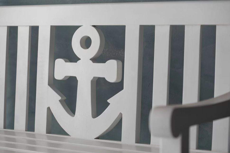 Gartenbank Anker Mahagoni Weiß 120 cm