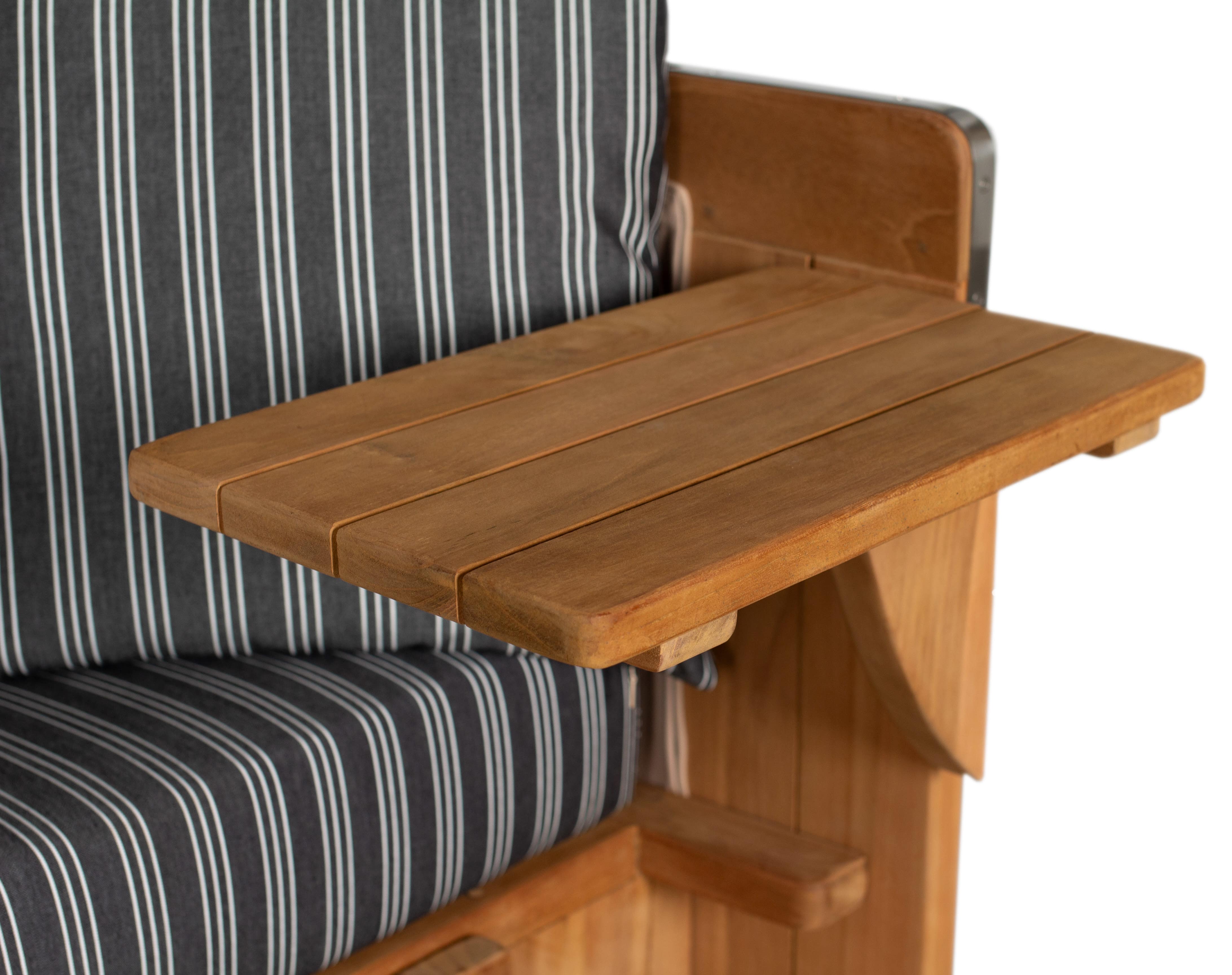 Strandkorb Düne Grande Bullauge PE Banana Dessin 500 inkl. Feuerschale IDAHO