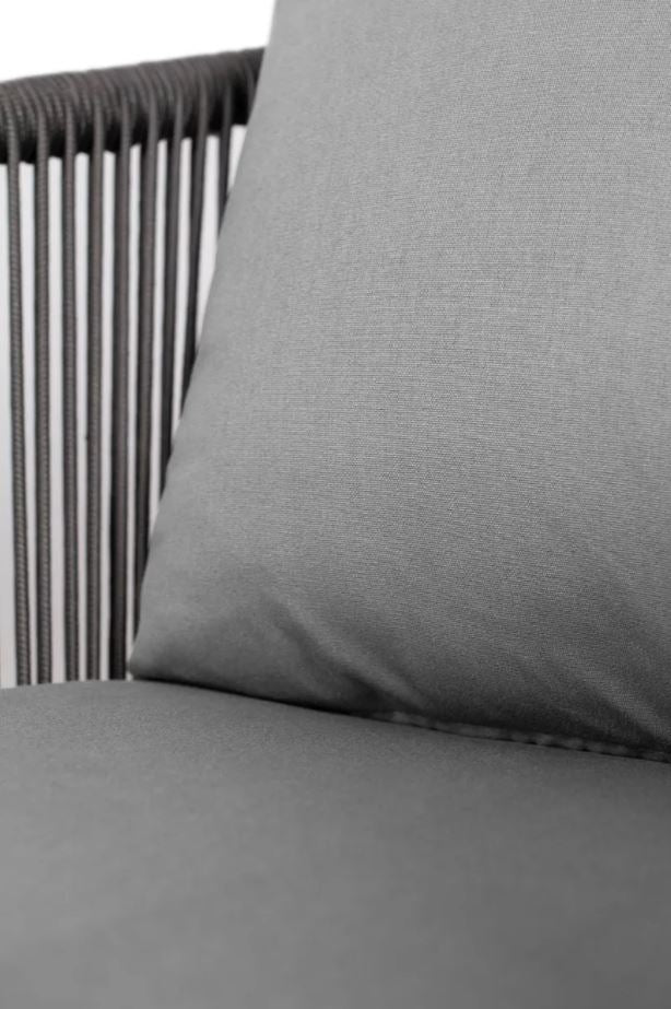 2er Set Diningsessel Cadiz Rope (Aluminium Gestell grau)