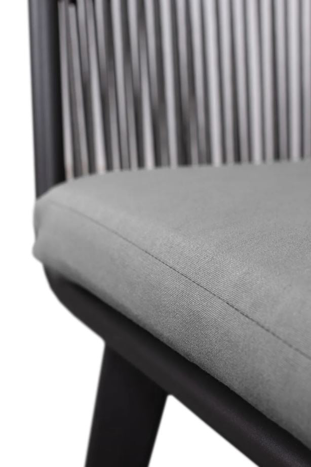 2er Set Diningsessel Cadiz Rope (Aluminium Gestell grau)