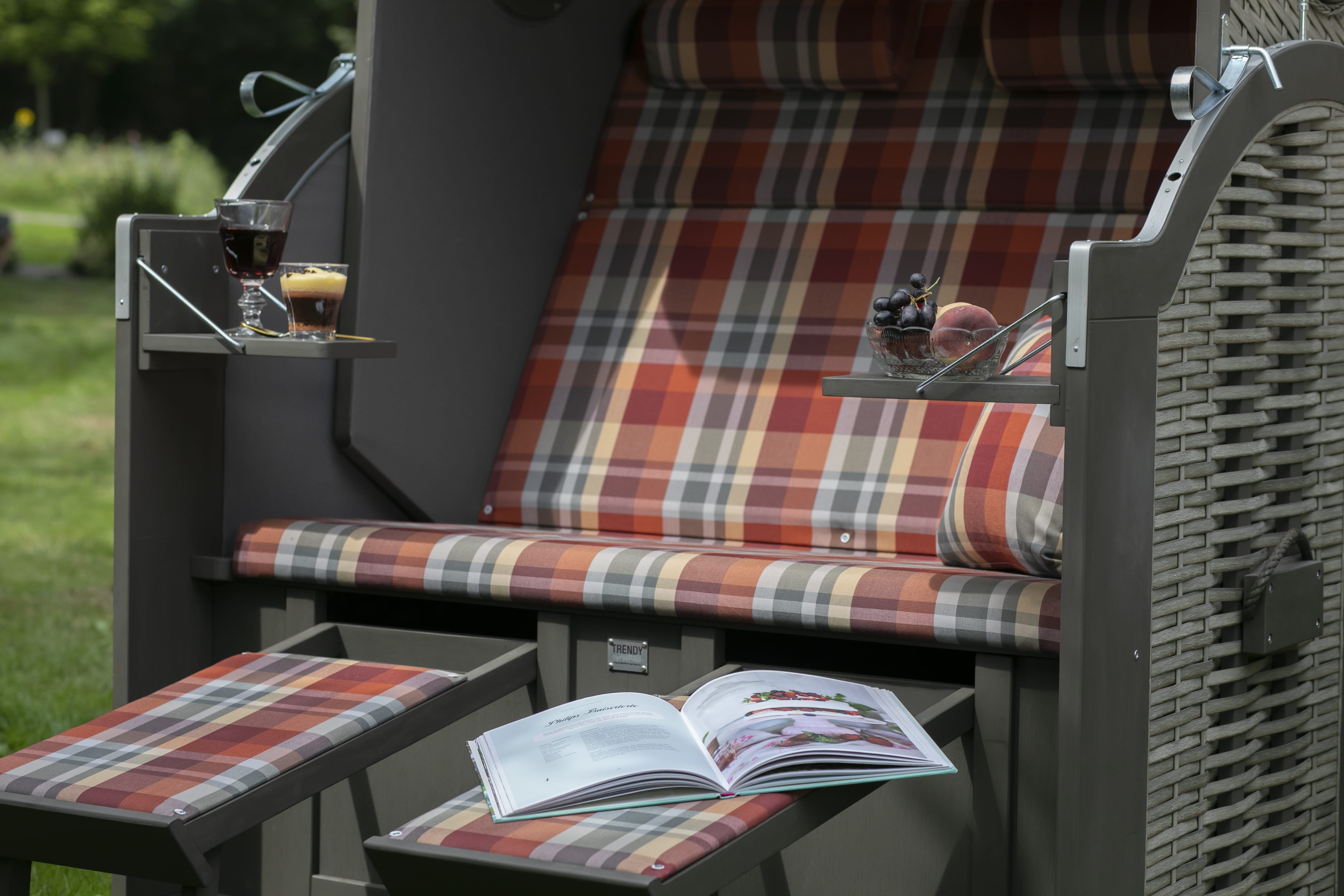 Strandkorb Twin View PE nature grey Dessin 429