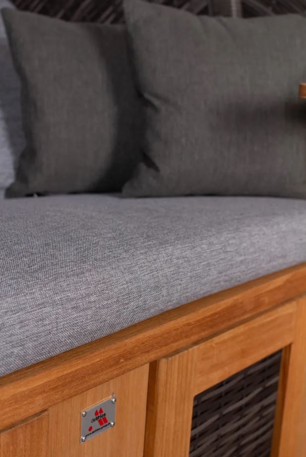 Strandkorb deVries PURE® Classic XL SUN Teak PE stone grey Dessin 466