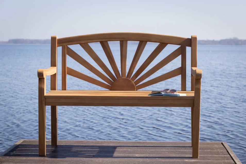 Teakholz Gartenbank Sonne 120 cm