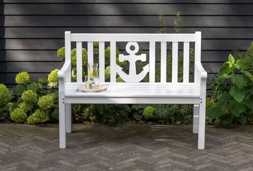 Gartenbank Anker Mahagoni Weiß 120 cm