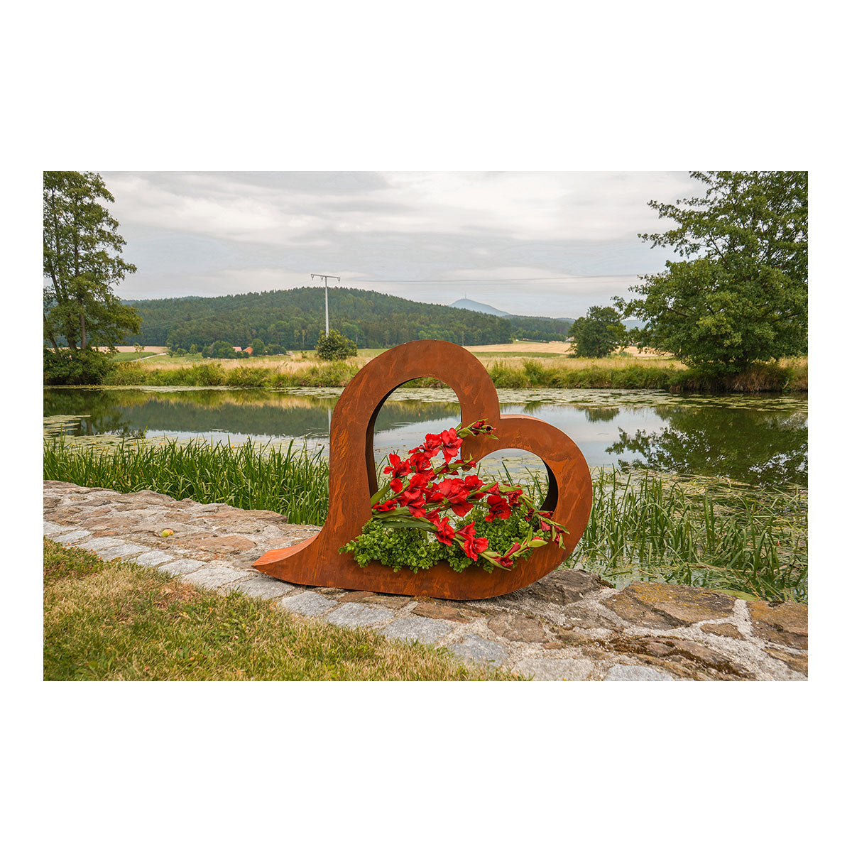 Edelrost 2er Set Herz zum Bepflanzen