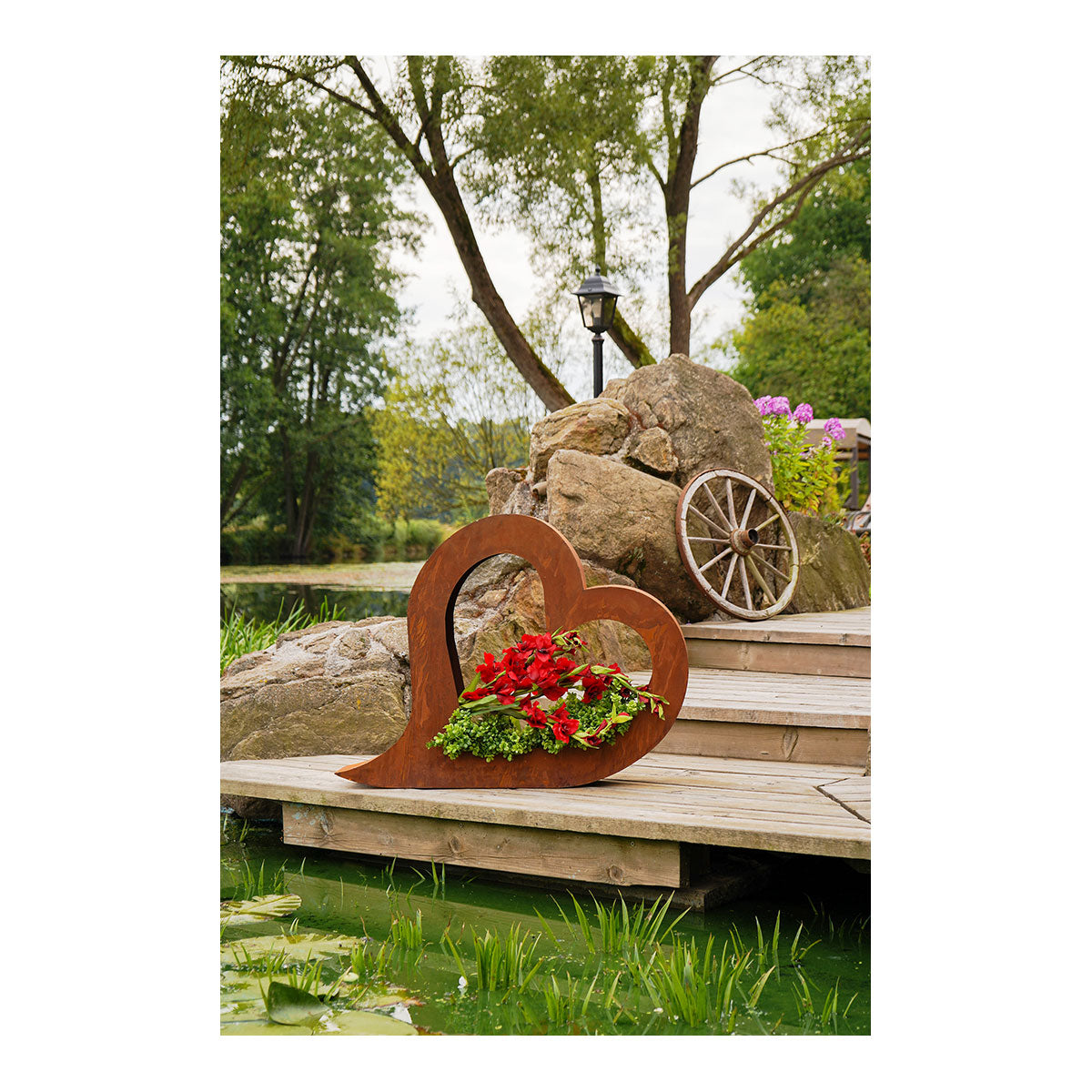 Edelrost 2er Set Herz zum Bepflanzen