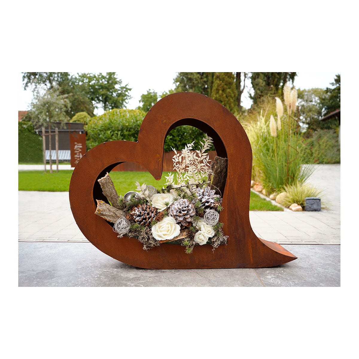 Edelrost 2er Set Herz zum Bepflanzen