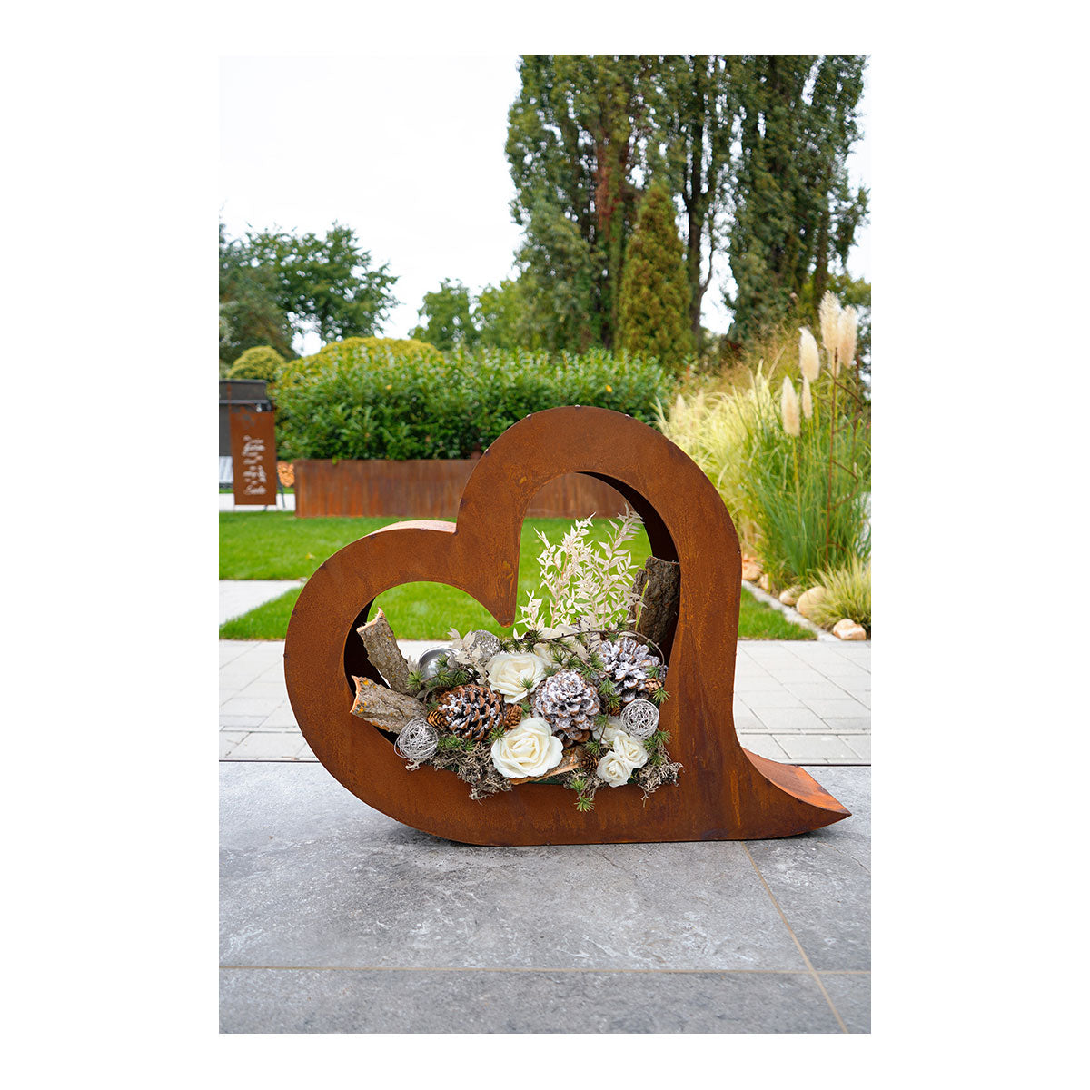 Edelrost 2er Set Herz zum Bepflanzen