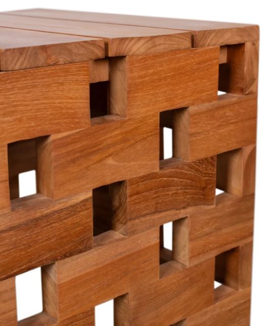 Teakholz Beistelltisch/Hocker Dunham