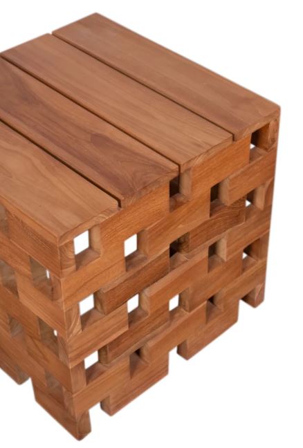 Teakholz Beistelltisch/Hocker Dunham