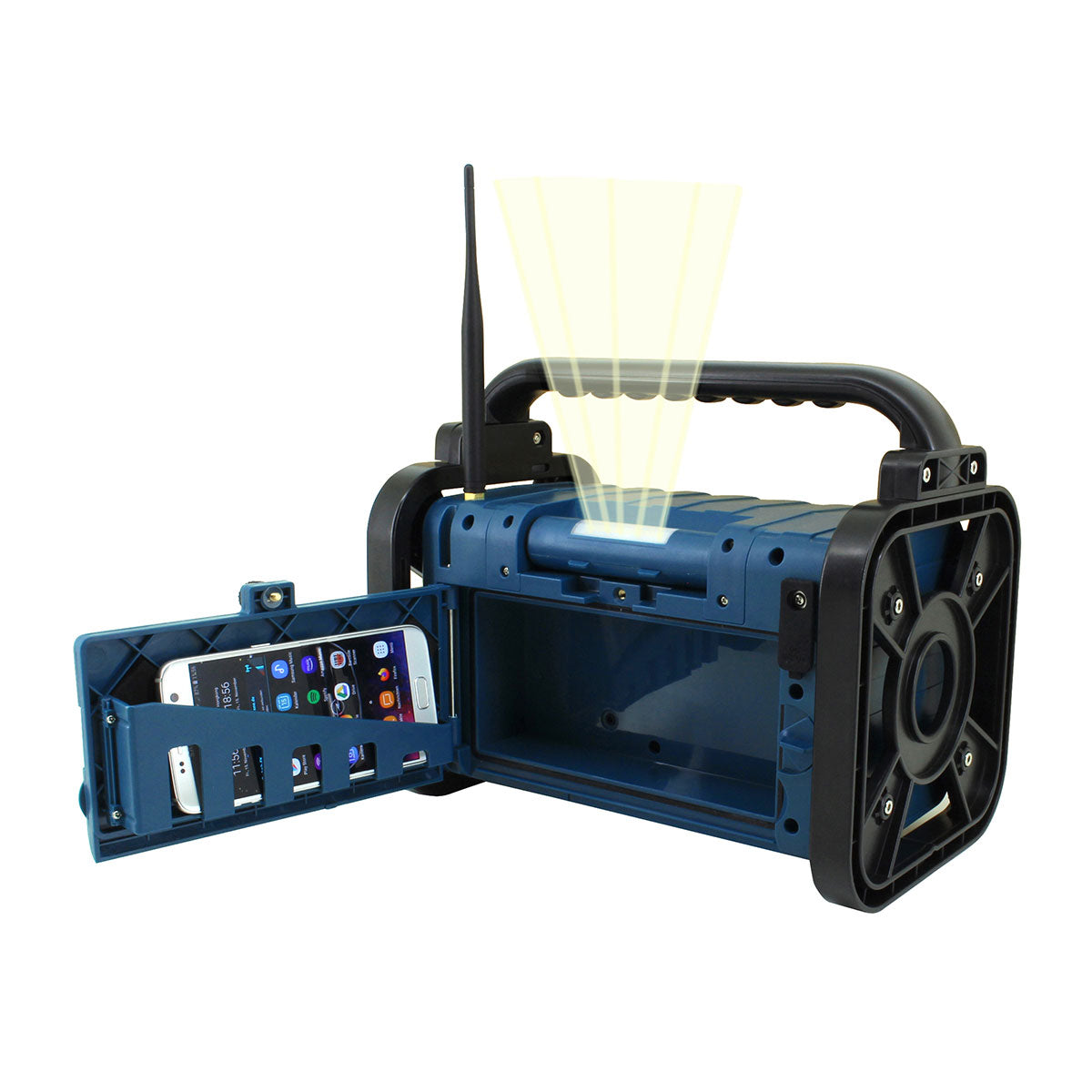 Baustellen-/Gartenradio mit Bluetooth®, LED-Arbeitsleuchte & Li-Ion Akku