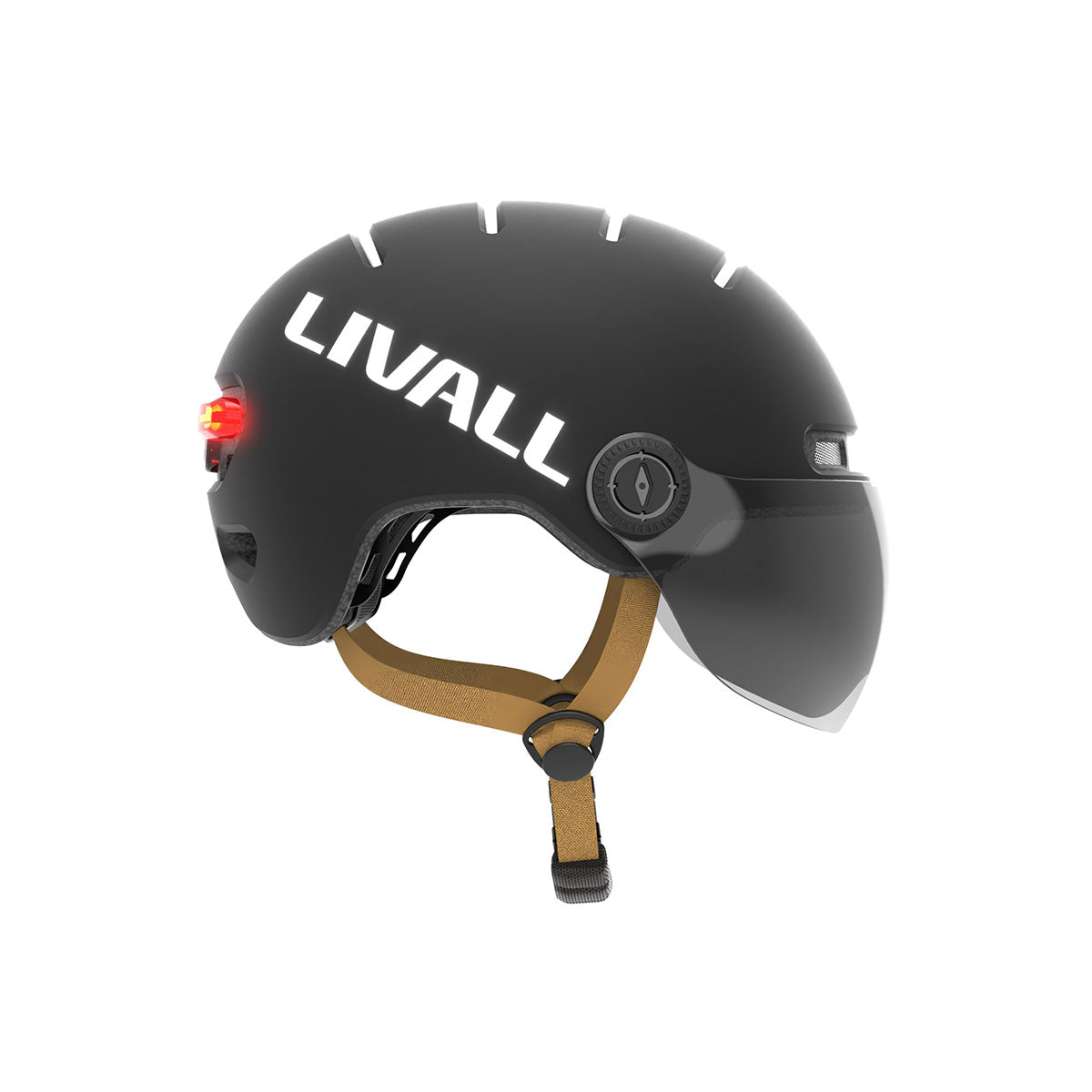 Fahrradhelm mit Visier, Bremslicht und SOS-Alarm L23