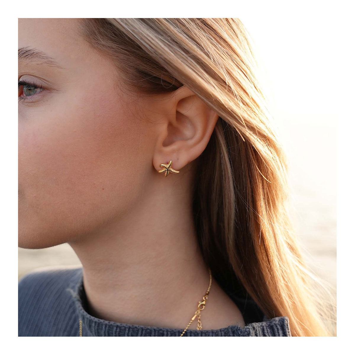 Ohrstecker Seestern 18k vergoldetes Silber