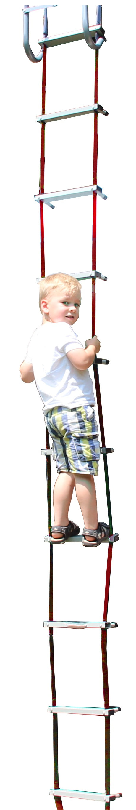 Rettungsleiter / Fluchtleiter 7,5m - Aluminium-Trittstufen