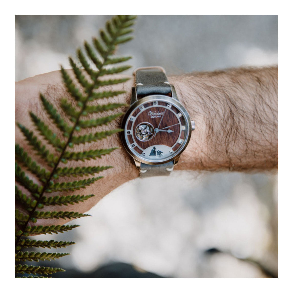 Zuversicht Vintage Grau Automatikuhr